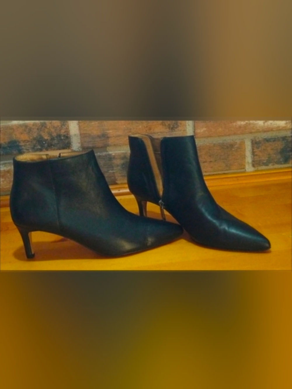 Franco Sarto Black Leather Ankle Boots